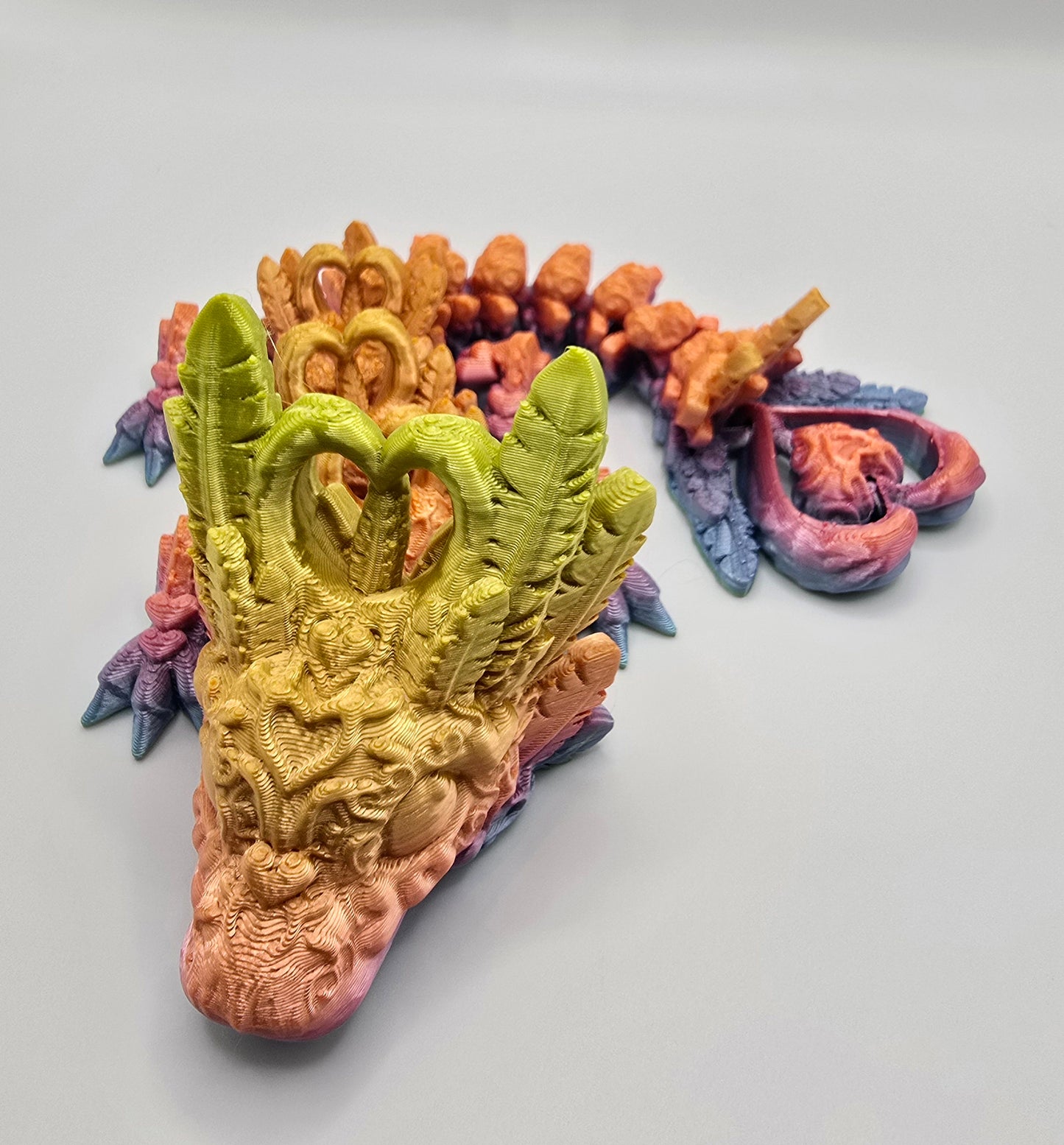 Printed Heart Feather Dragon 3D
