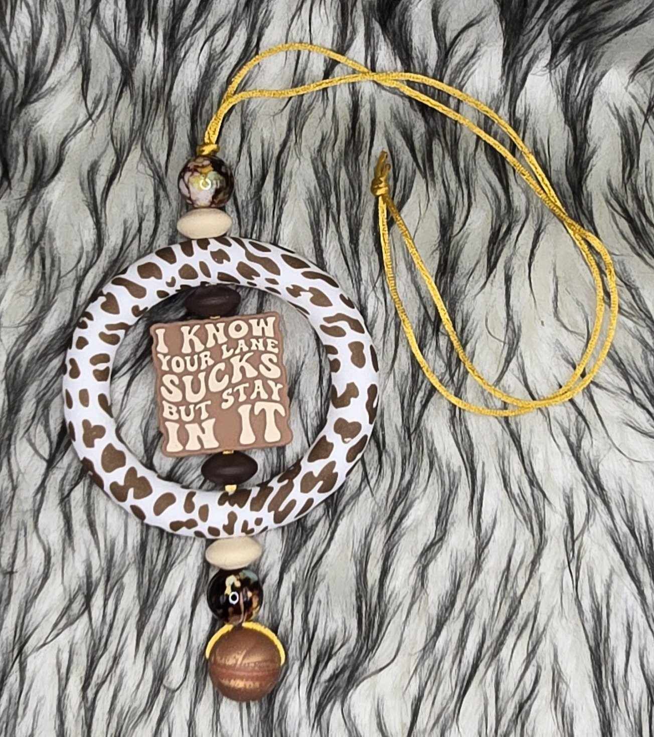 Cow Print, Stay in your Lane Hanger