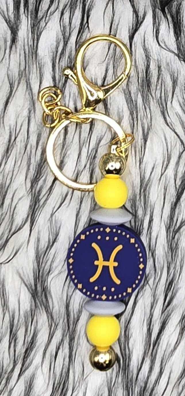 Pisces Zodiac and Star Formation Keychain