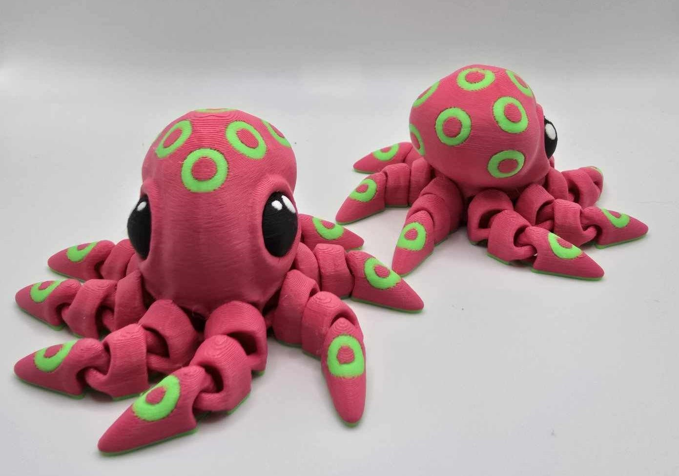 Pink Octopus w/Green Circles