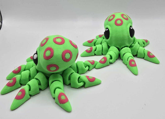 Green Octopus w/ Pink Circles