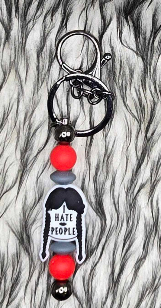 Wednesday I Hate People Keychain