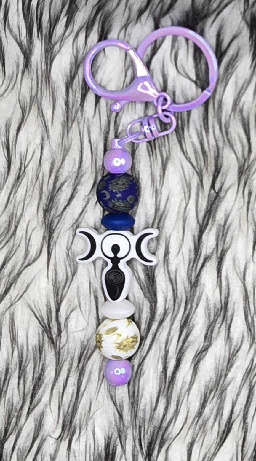 Wiccan Woman Spiral of Fertility Keychain